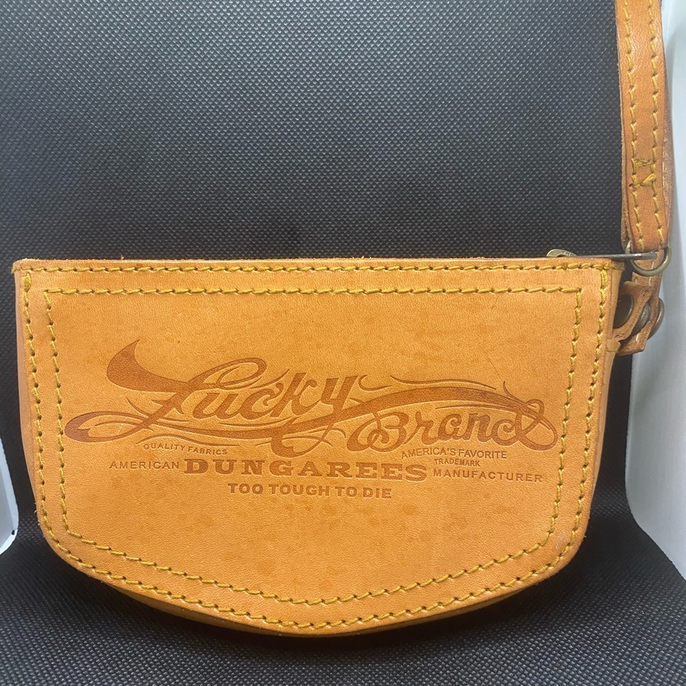 Lucky Brand Tan Leather Key Card Holder